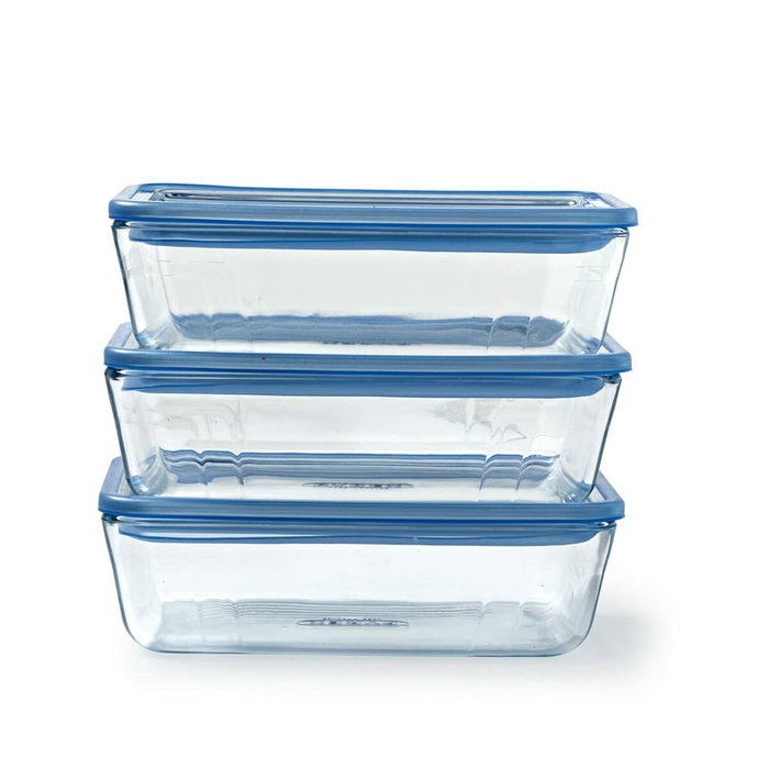 Pyrex Lot de 3 Boîtes de conservation Zero Plastic 1,5 L Pyrex Lot de 3 Boîtes de conservation Zero Plastic 1,5 L