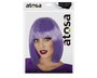 Perruque courte lisse avec frange 100 g - violet - idéale pour Halloween et déguisements mystérieux ou science-fiction