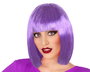 Perruque courte lisse avec frange 100 g - violet - idéale pour Halloween et déguisements mystérieux ou science-fiction
