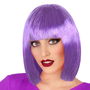 Perruque courte lisse avec frange 100 g - violet - idéale pour Halloween et déguisements mystérieux ou science-fiction