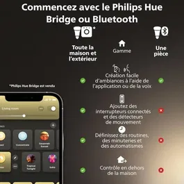 Philips Hue MR16 White Ambiance - Ampoule connectée intelligente LED GU5.3 35W équivalent - Bluetooth - Blanc chaud à froid
