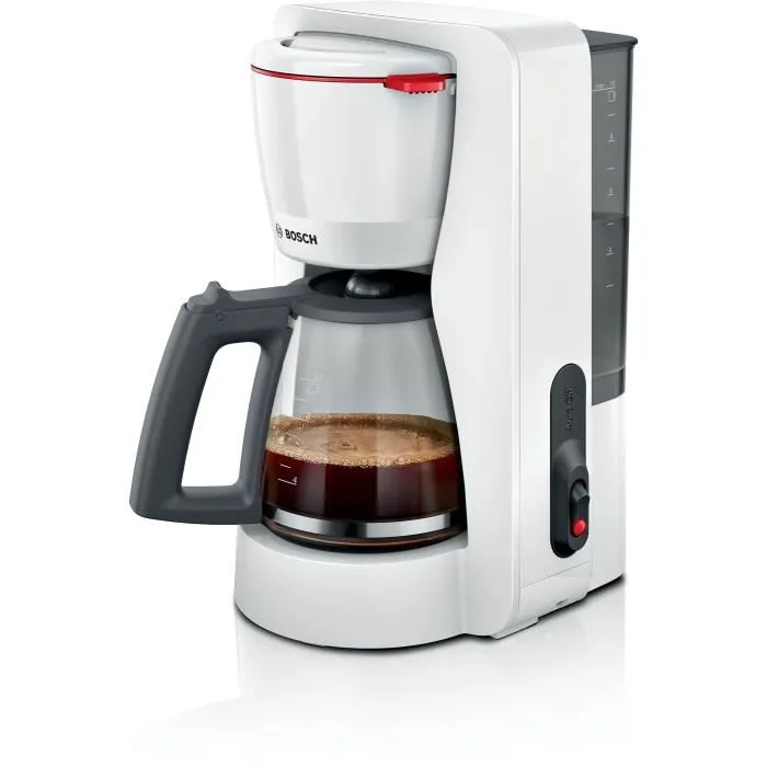 Bosch TKA2M111 Cafetière Filtre MyMoment Blanche 1,25L (10/15 tasses) - Verseuse en verre - Système anti-gouttes - Arrêt automatique - 1100 W Bosch TKA2M111 Cafetière Filtre MyMoment Blanche 1,25L (10/15 tasses) - Verseuse en verre - Système anti-gouttes - Arrêt automatique - 1100 W