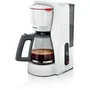 Bosch TKA2M111 Cafetière Filtre MyMoment Blanche 1,25L (10/15 tasses) - Verseuse en verre - Système anti-gouttes - Arrêt automatique - 1100 W