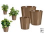 IBERGARDEN Set de 3 maceteros en céramique conique Taupe
