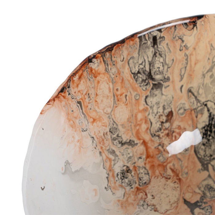 Centre de Table Saumon Verre 28 x 28 x 12 cm