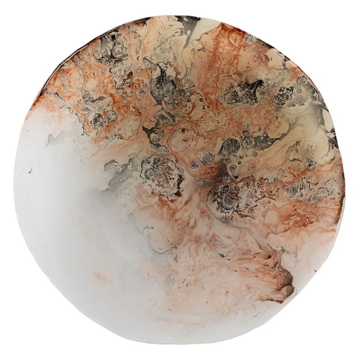 Centre de Table Saumon Verre 28 x 28 x 12 cm