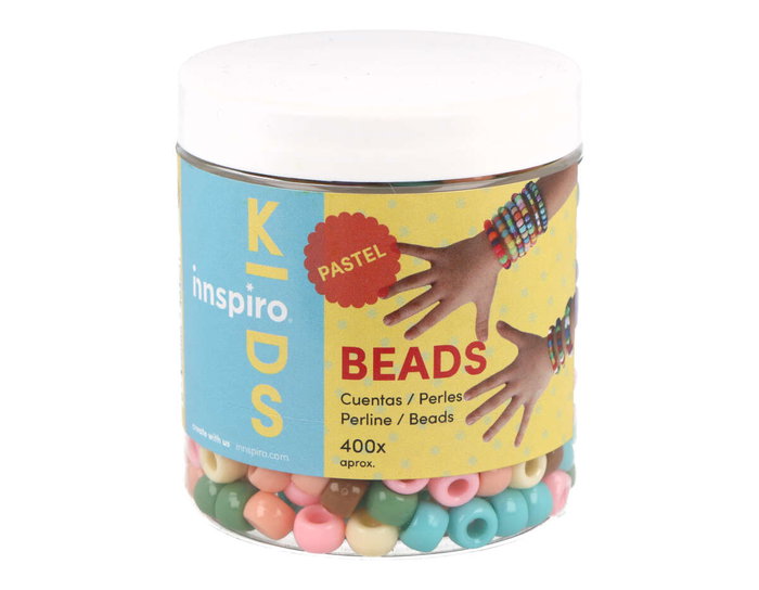 Innspiro Perles en plastique éco Multicolore Pastel 9mm