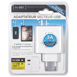 Be Mix Adaptateur Secteur USB et Type C