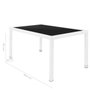 BigBuy Garden Table de Salle à Manger Marlene Aluminium Verre Rotin Verre trempé 160 x 90 x 76 cm