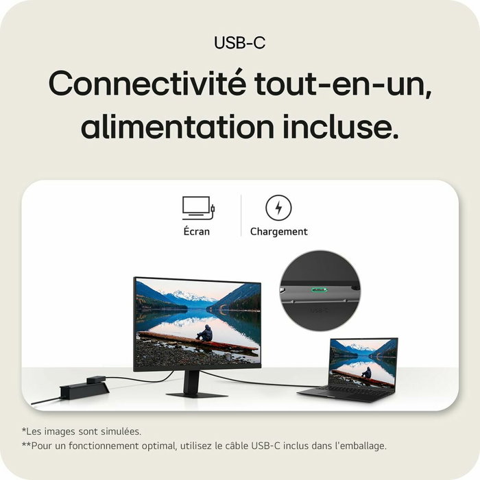 LG 24U421A-B Écran PC incurvé 23,8'' Full HD 100Hz