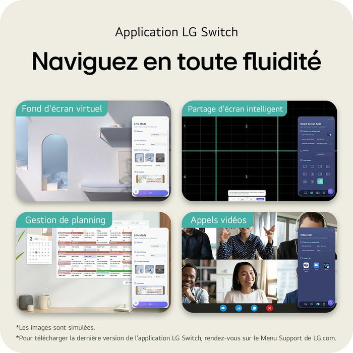 LG 24U421A-B Écran PC incurvé 23,8'' Full HD 100Hz