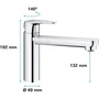 Grohe 31717000 Robinet de cuisine StarLight Chrome, monotrou, bec pivotant, avec mousseur économique d'eau et bonde inclus