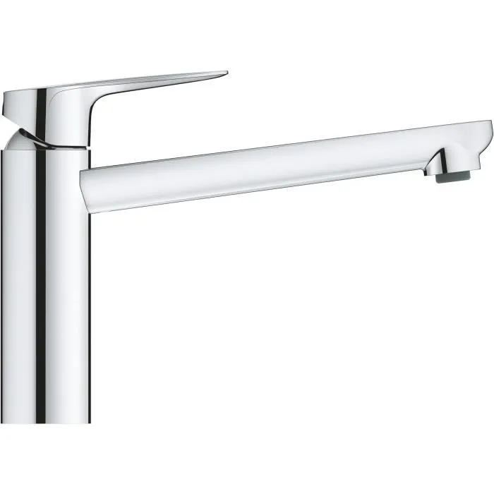 Grohe 31717000 Robinet de cuisine StarLight Chrome, monotrou, bec pivotant, avec mousseur économique d'eau et bonde inclus Grohe 31717000 Robinet de cuisine StarLight Chrome, monotrou, bec pivotant, avec mousseur économique d'eau et bonde inclus