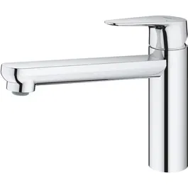 Grohe 31717000 Robinet de cuisine StarLight Chrome, monotrou, bec pivotant, avec mousseur économique d'eau et bonde inclus