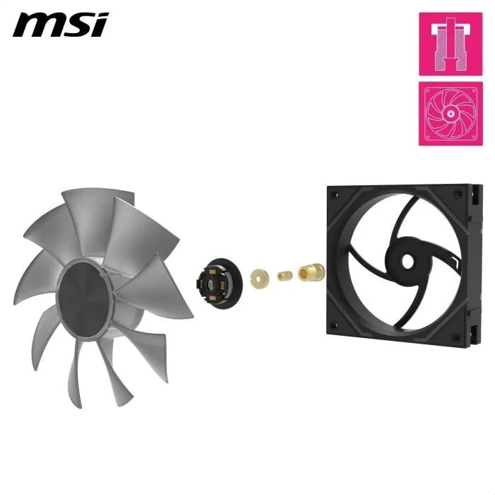 MSI Kit de Refroidissement Liquide 306-7G24F04-809 MPG EZ120 ARGB Blanc - Ventilateurs 12 cm, Pression 2.56 mmH2O, RGB Adressable