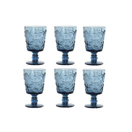 Set de Verres Home ESPRIT Bleu Verre 345 ml (6 Unités)