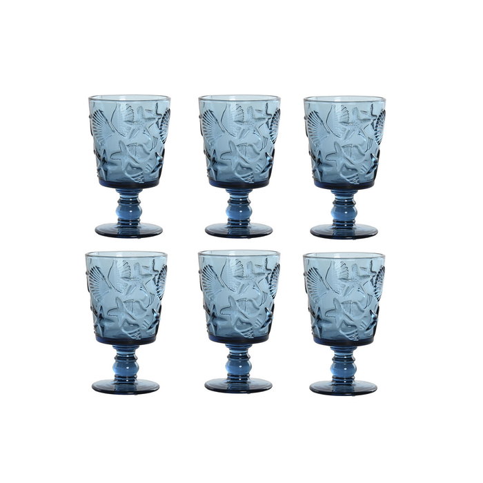 Set de Verres Home ESPRIT Bleu Verre 345 ml (6 Unités) Set de Verres Home ESPRIT Bleu Verre 345 ml (6 Unités)