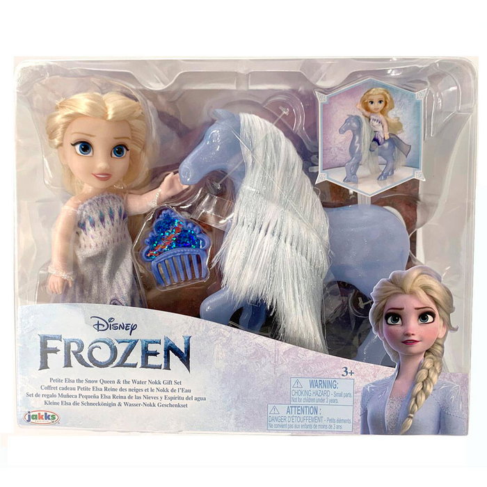 JAKKS PACIFIC Poupée Elsa avec Nokk La Reine des Neiges Frozen Disney 15cm avec Accessoires