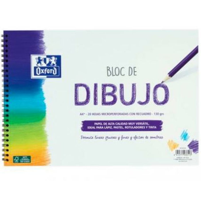 Bloc à dessin Oxford Blanc A4+ 20 Volets (20 Unités)