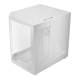 Mars Gaming MC3TLITEW Boîtier PC Semi-Tour Blanche, Panneaux Verre Trempé 270°, Compatible ATX/M-ATX, jusqu'à 9 Ventilateurs
