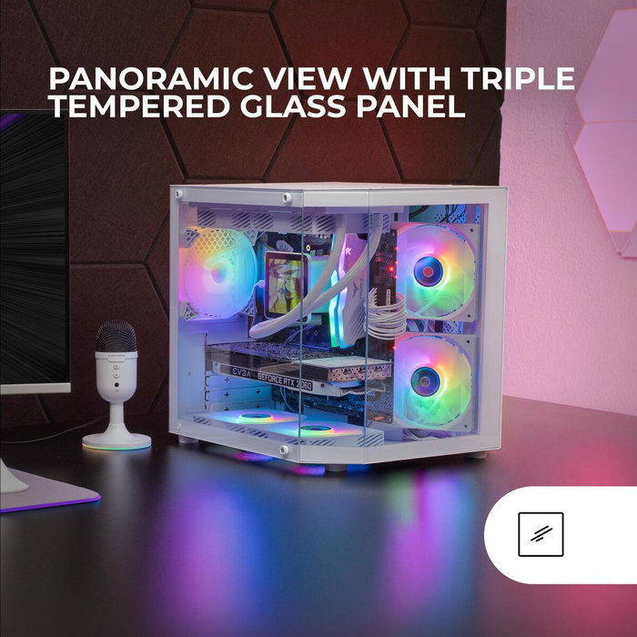 Boîtier ATX semi-tour Mars Gaming MC3TLITEW Blanc Boîtier ATX semi-tour Mars Gaming MC3TLITEW Blanc