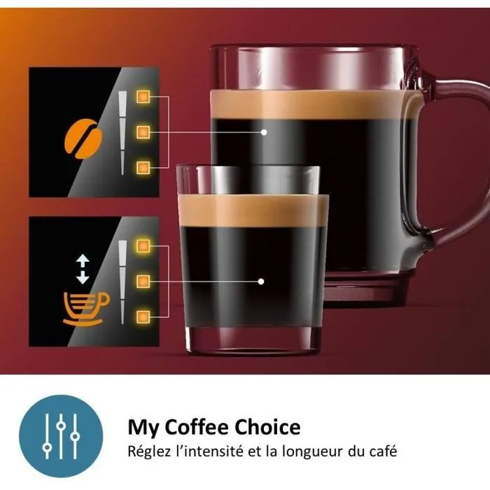 Philips EP2225/10 - Machine à café expresso automatique avec broyeur en céramique, mousseur à lait One Touch Cappuccino, 12 intensités, noir brillant - Série 2200