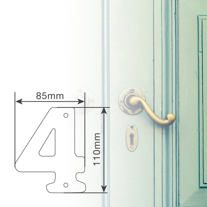 GSC Evolution Numéro de porte 4 en acier inoxydable doré
