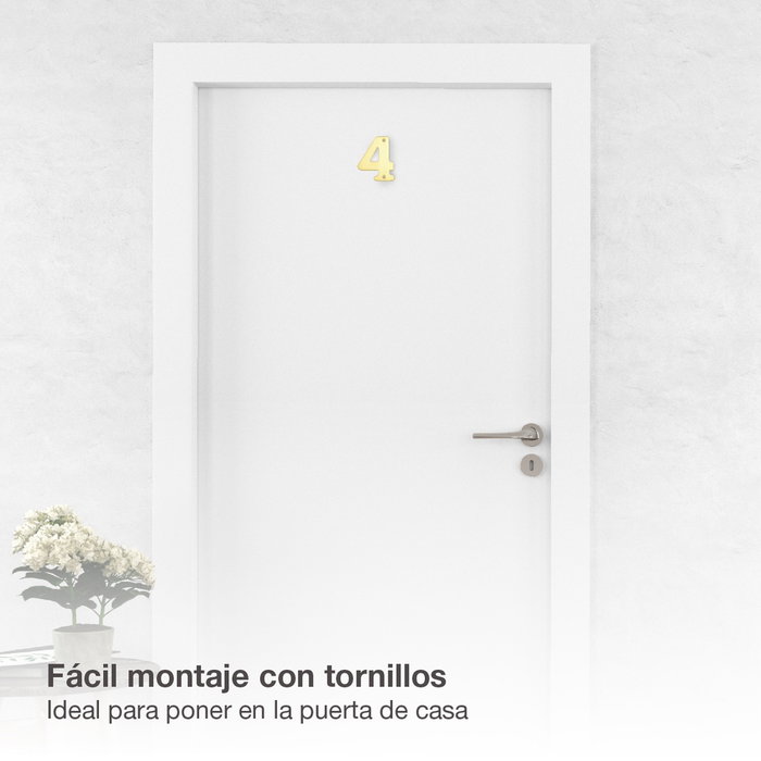 GSC Evolution Numéro de porte 4 en acier inoxydable doré