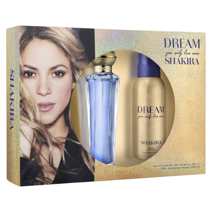 Shakira - Set parfum Dream You Only Live Once pour femme : Eau de toilette 80 ml + Déodorant spray 150 ml Shakira - Set parfum Dream You Only Live Once pour femme : Eau de toilette 80 ml + Déodorant spray 150 ml