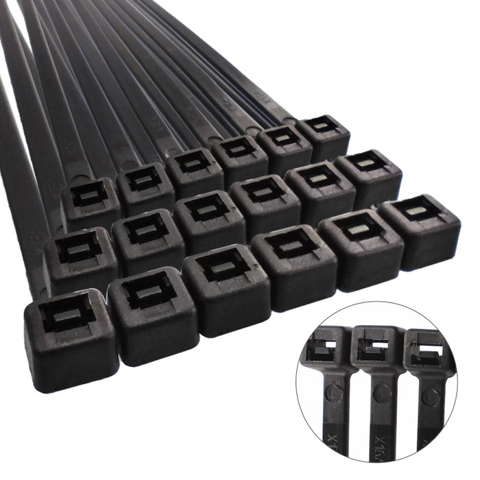 WOLFPACK LINEA PROFESIONAL Colliers de serrage en nylon noir 4,5 x 280 mm, 100 unités