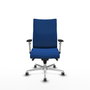 Piqueras Y Crespo Albacete Confidente - Chaise de Bureau Bleue avec Mécanisme Synchrone et Base Aluminium