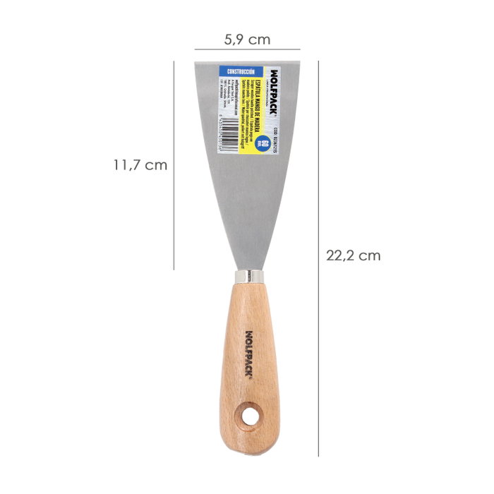 WOLFPACK LINEA PROFESIONAL Spatule avec manche en bois 60 mm WOLFPACK LINEA PROFESIONAL Spatule avec manche en bois 60 mm