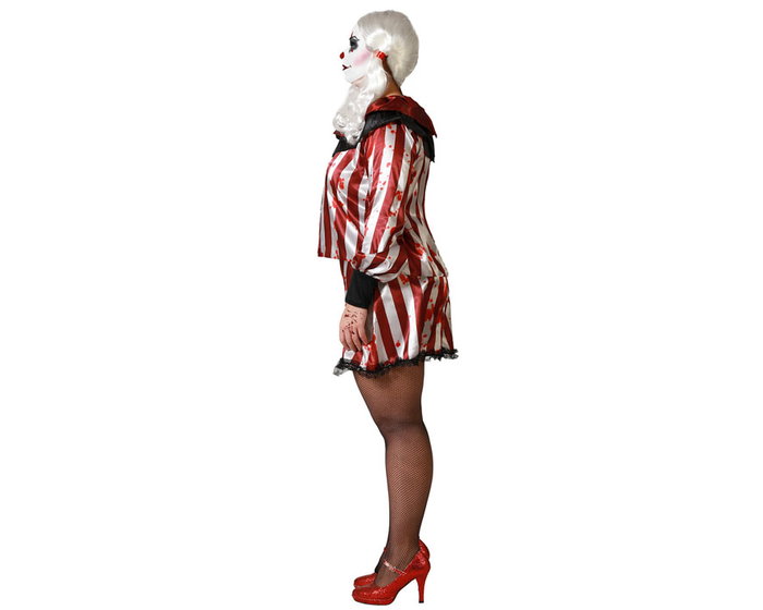 Déguisement Payasse Sinistre Adulte Femme Taille XL - Costume Rouge à Rayures avec Haut et Pantalon pour Halloween et Fêtes Thématiques Déguisement Payasse Sinistre Adulte Femme Taille XL - Costume Rouge à Rayures avec Haut et Pantalon pour Halloween et Fêtes Thématiques
