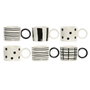Home ESPRIT Ensemble de tasses à café Blanc Noir Porcelaine 90 ml