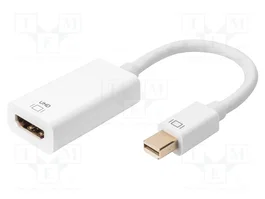 DIGITUS Adaptateur mini DisplayPort vers HDMI blanc, 0,2m