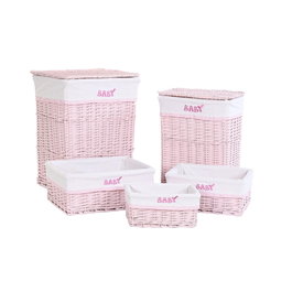Panier à linge DKD Home Decor Rose osier Enfant 44 x 34 x 56 cm 5 Pièces
