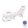Marbueno Chaise Longue Pliable Aluminium Beige/Bleu Assortie Plage et Piscine 187X58X24 cm 10363