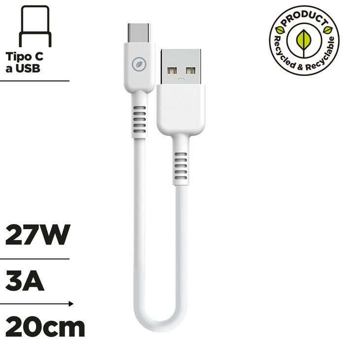 Câble USB Muvit Blanc 20 cm