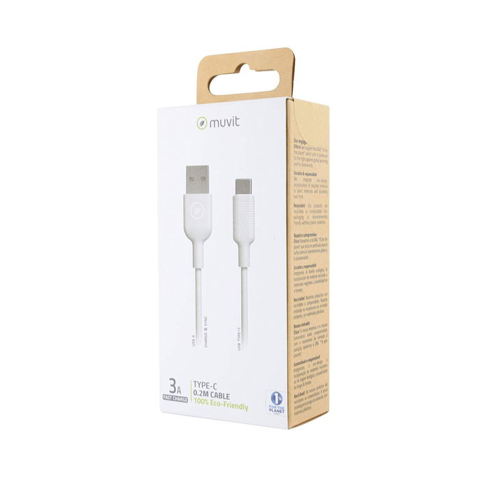 Câble USB Muvit Blanc 20 cm