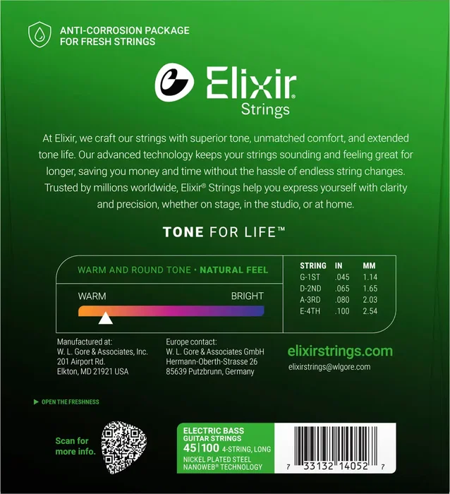 ELIXIR Jeu de cordes Nanoweb L 45-100
