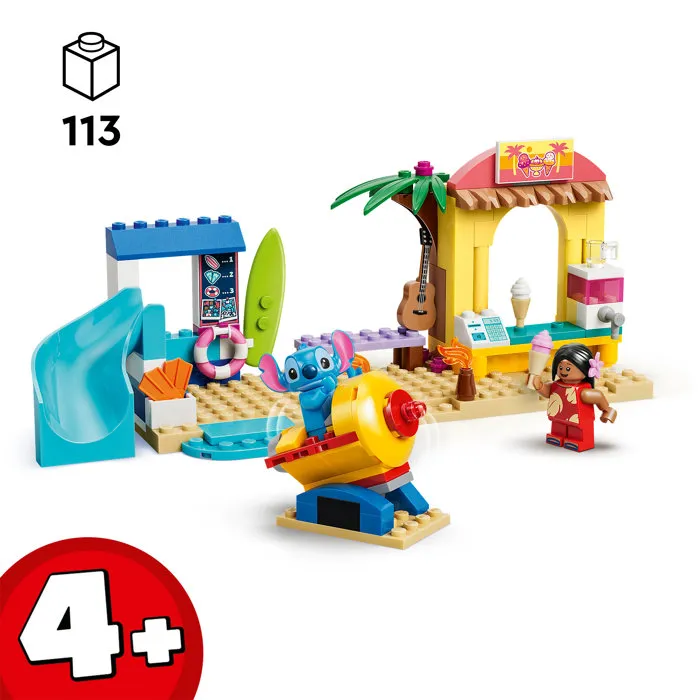 LEGO Disney 43280 Jeux de Plage avec Lilo et Stitch - Jouet de Construction Montessori pour Enfants de 4 Ans et Plus, Idée Cadeau Plage