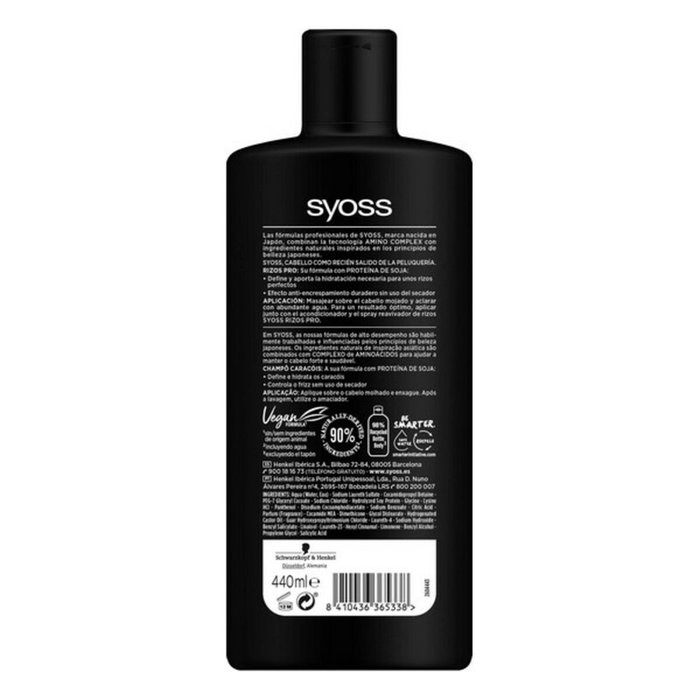 Syoss Rizos Pro Shampooing pour Cheveux Ondulés ou Bouclés 440 ml