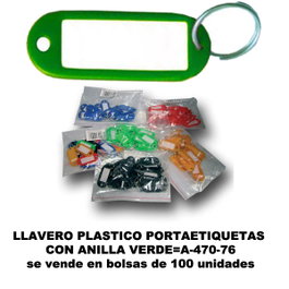 Porte-étiquettes en plastique vert avec bague 20x55mm (Boîte de 100)