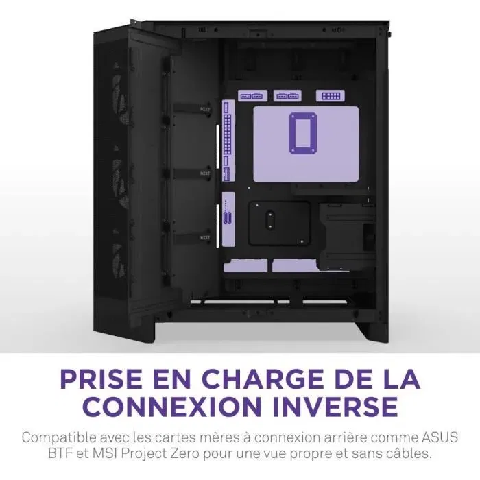 NZXT Boîtier moyen-tour H9 Flow RGB (CM-H92FB-R1) - Double chambre, avec ventilateurs RGB inclus, verre trempé panoramique, airflow optimisé - Noir NZXT Boîtier moyen-tour H9 Flow RGB (CM-H92FB-R1) - Double chambre, avec ventilateurs RGB inclus, verre trempé panoramique, airflow optimisé - Noir