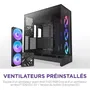 NZXT Boîtier moyen-tour H9 Flow RGB (CM-H92FB-R1) - Double chambre, avec ventilateurs RGB inclus, verre trempé panoramique, airflow optimisé - Noir