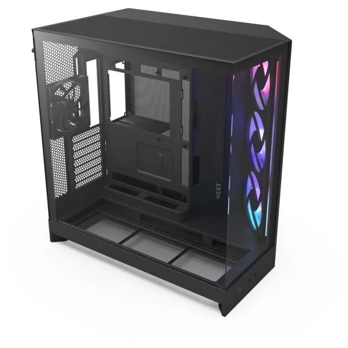 NZXT Boîtier moyen-tour H9 Flow RGB (CM-H92FB-R1) - Double chambre, avec ventilateurs RGB inclus, verre trempé panoramique, airflow optimisé - Noir NZXT Boîtier moyen-tour H9 Flow RGB (CM-H92FB-R1) - Double chambre, avec ventilateurs RGB inclus, verre trempé panoramique, airflow optimisé - Noir