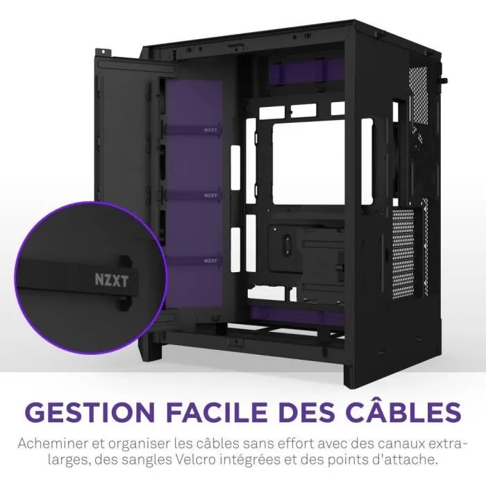 NZXT Boîtier moyen-tour H9 Flow RGB (CM-H92FB-R1) - Double chambre, avec ventilateurs RGB inclus, verre trempé panoramique, airflow optimisé - Noir NZXT Boîtier moyen-tour H9 Flow RGB (CM-H92FB-R1) - Double chambre, avec ventilateurs RGB inclus, verre trempé panoramique, airflow optimisé - Noir