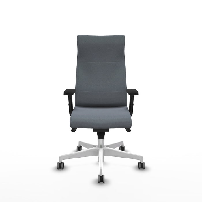 Piqueras Y Crespo Fauteuil Albacete Gris avec Mécanisme Synchrone et Base Blanche