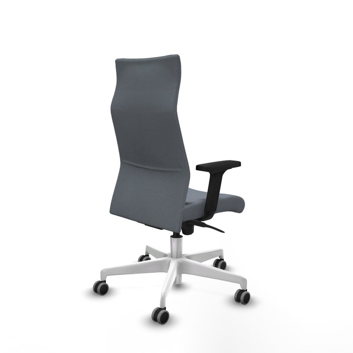 Piqueras Y Crespo Fauteuil Albacete Gris avec Mécanisme Synchrone et Base Blanche