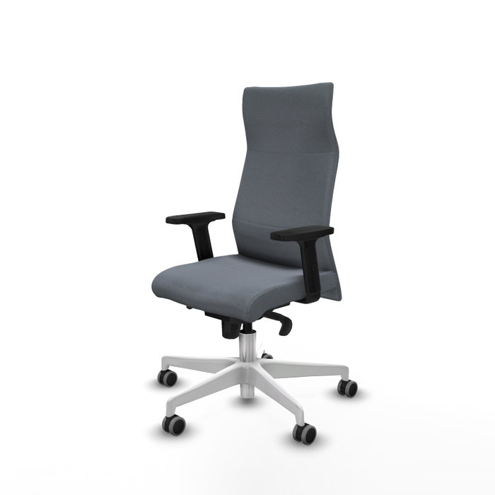 Piqueras Y Crespo Fauteuil Albacete Gris avec Mécanisme Synchrone et Base Blanche
